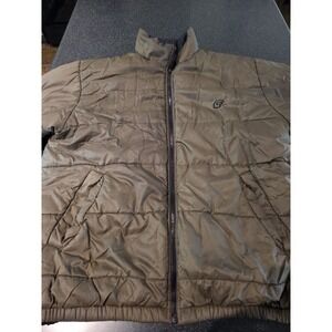 Free World Funk Reversible Puffer Vest Brown Black Zip Up Quilted Men's Size XL